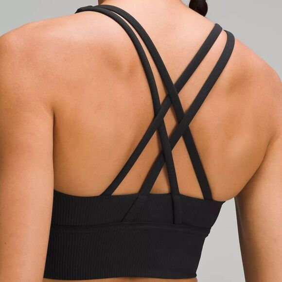Lululemon Energy Black Longline Ribbed Sports Bra - Picture 9 of 9